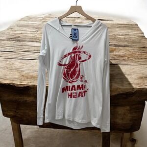 Adidas Miami Heat NBA4Her Hoodie‎ Long Sleeve Performance Top XL NWT